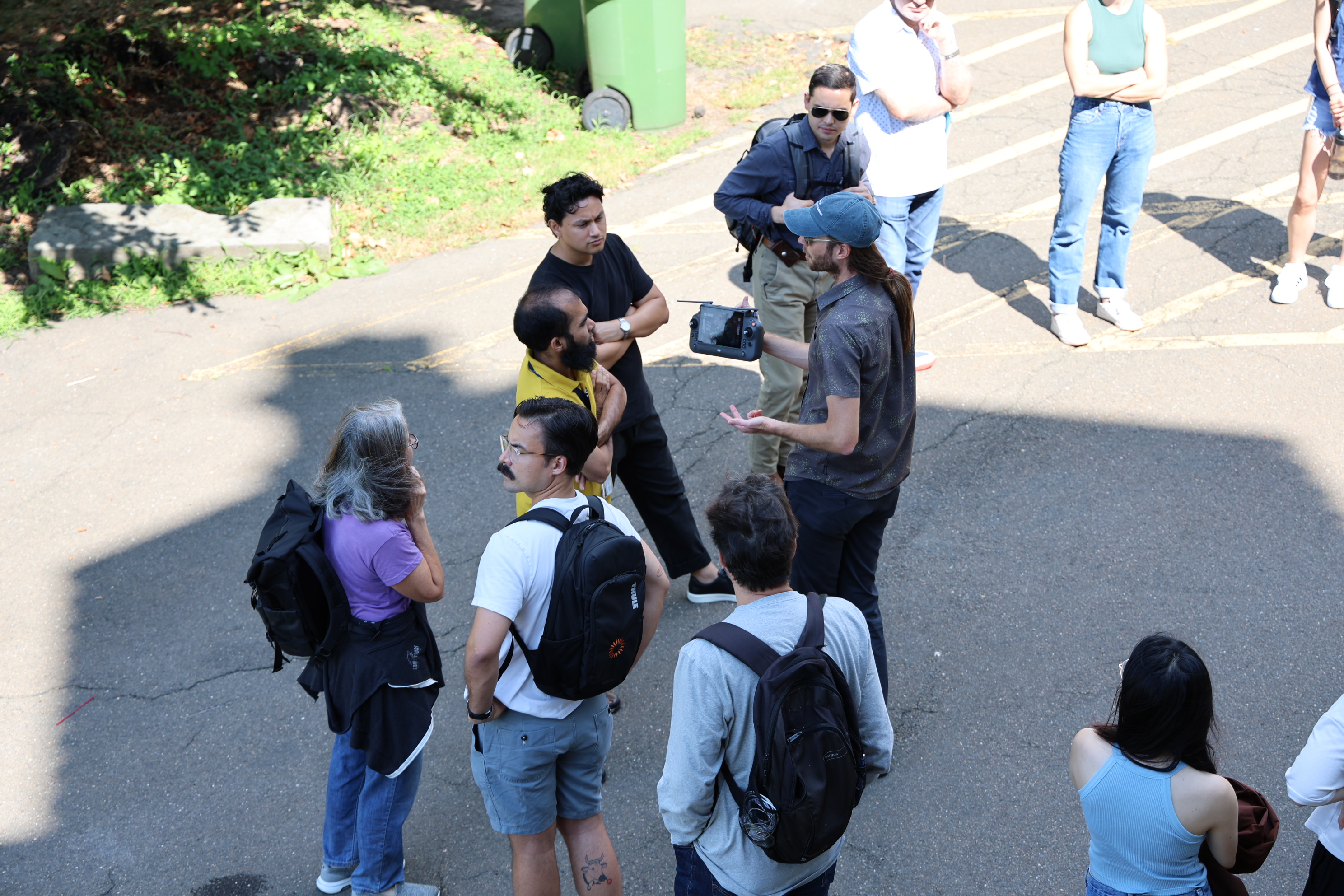 Students trying to use drones