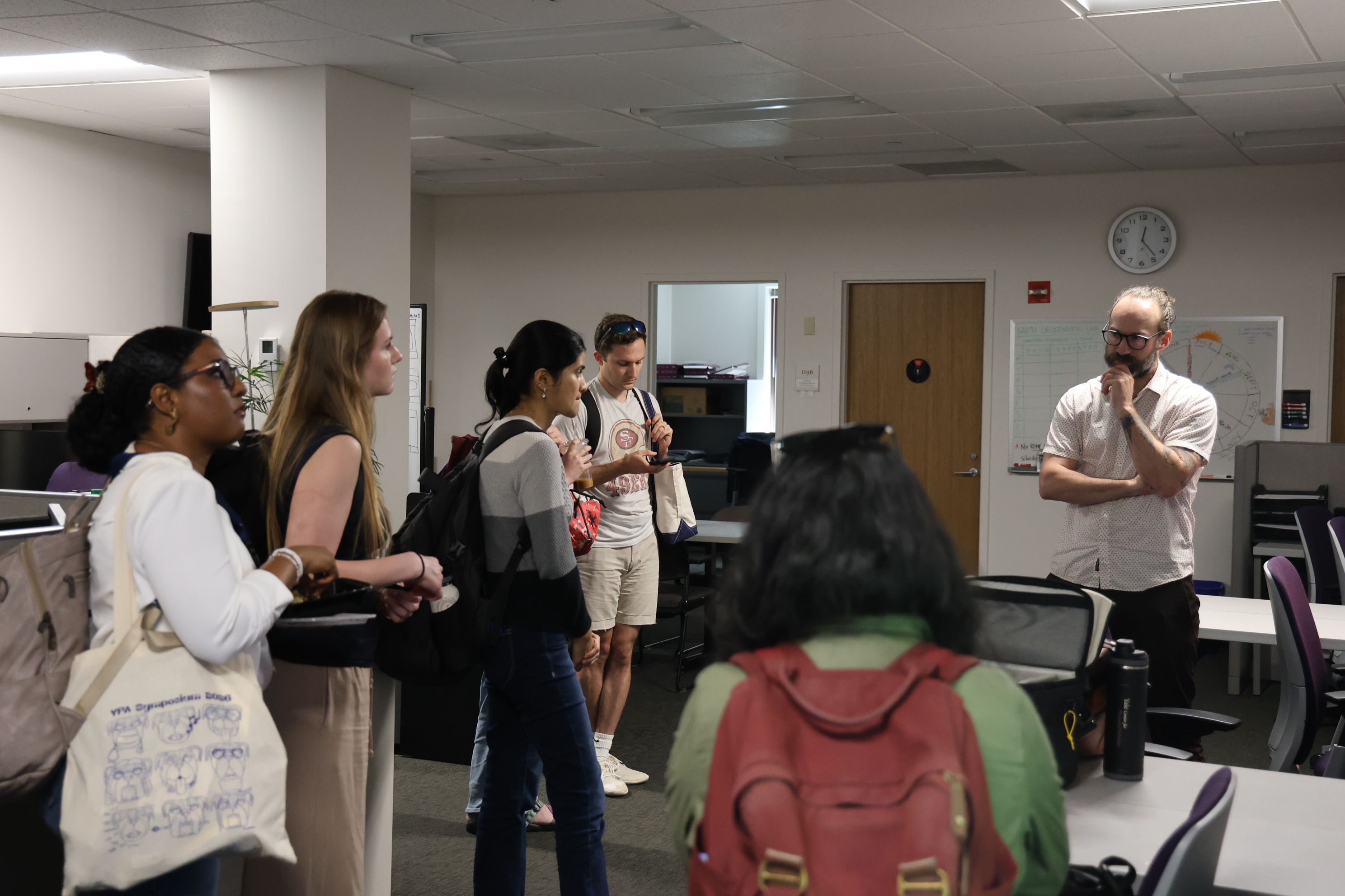 Andrew discussing with students