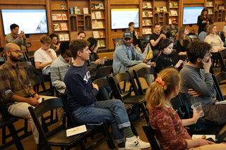 Students listening to talk
