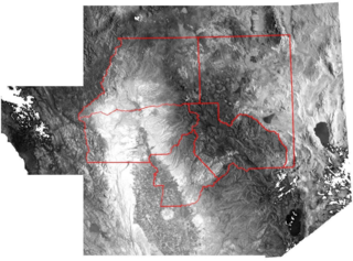 black and white topographical map of study area