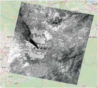 Infrared image of Mt. Asosan 