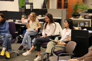 Students listening to sharing